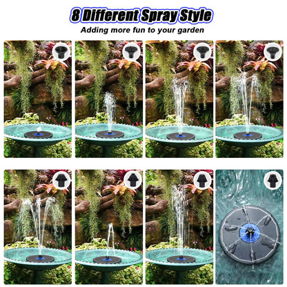 SZMP Solar Fountain Upgrade, 3.5W Solar Powered Bird Bath Fountains with Flower, Outdoor Water Feature Solar Pump with 7-in-1 Nozzles, 4 Fixed Pipes for Humingbirds, Garden, Pool, Pond, and Fish Tank