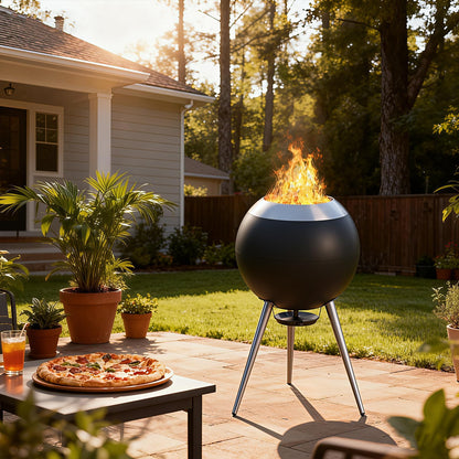 CABZOON Smokeless Fire Pits for Outside,Solo Bonfire Fire Pit with Removable Ash Pan,304 Stainless Steel Liner Heightening Outdoor Heater, Enhanced Airflow and Easy Cleanup