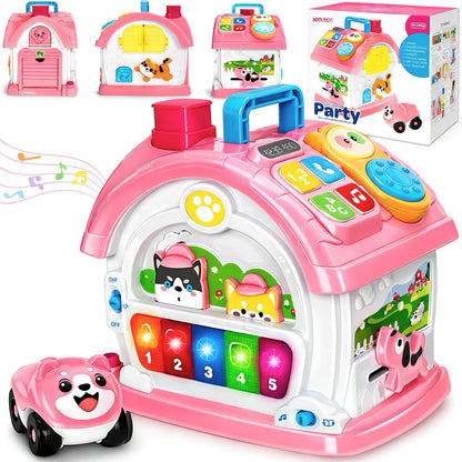 Montessori Toys for 1 Year Old Girls, Christmas First 1st Birthday Gifts for Girls, Musical Learning House Baby Toys for Ages 6 12 18 24 Months, Educational Bilingual Toy for Toddler Kids Age 1 2 3