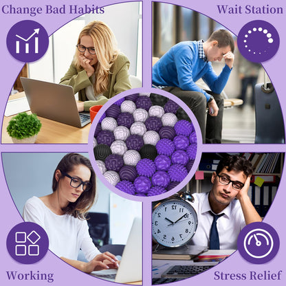Silicone Magnetic Balls, Fidget Toys for Adults & Teens, 8PCS Stress Balls Sensory Toy, Quiet Magnet Desk Fidgets with Textured, ADHD Anxiety Relief Items, Fun Stocking Suffers Gifts