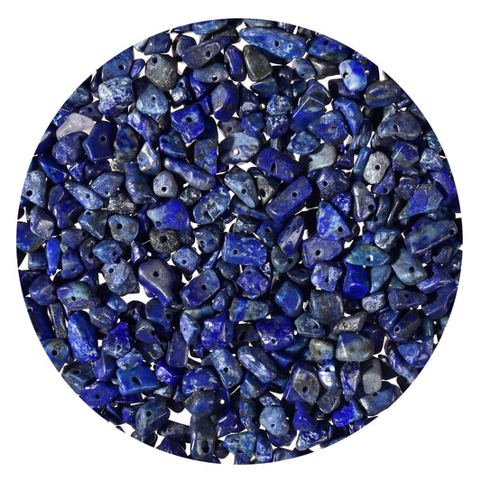 Natural Chip Stone Beads 450pcs Lapis Lazuli Chips 5-8mm Genuine Real Irregular Healing Crystal Rocks Hole Drilled DIY Loose Gemstone Beads for Jewelry Making Bracelet Earrings Necklace Crafting