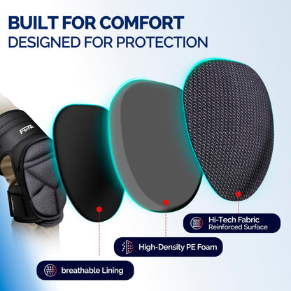 FEATOL Gardening Knee Pads for Women Men, Soft Foam Cushioning & Wear-Resistant Kneepads, Non-Slip Floor-Safe Protection for Flooring, Cleaning, Work