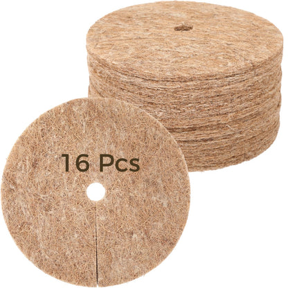 Coconut Fiber Mulch Ring, Natural Coco Coir Tree Protector Mat Tree Protection, 9.8 in Tree Rings Disc Plant Cover, Tree Rings Disc for Indoor Outdoor Plants and Landscaping