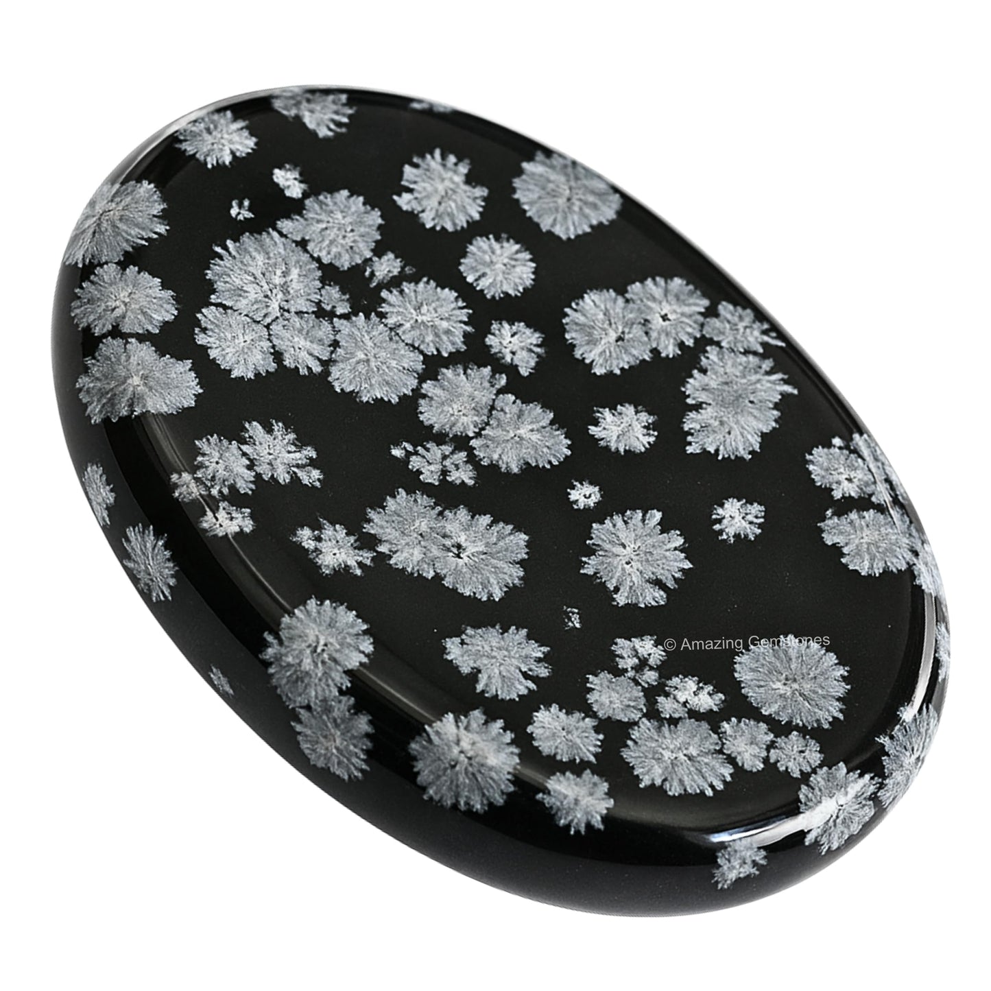 Amazing Gemstone Snowflake Obsidian Worry Stone Crystals and Healing Stones for Stress Relief Gifts - Piedra Crystal Fidget for Meditation - Unique Stocking Stuffers and Birthday Gifts