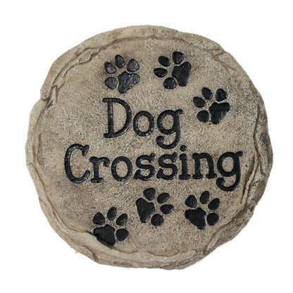 Spoontiques - Garden Décor - Dog Crossing Stepping Stone - Decorative Stone for Garden