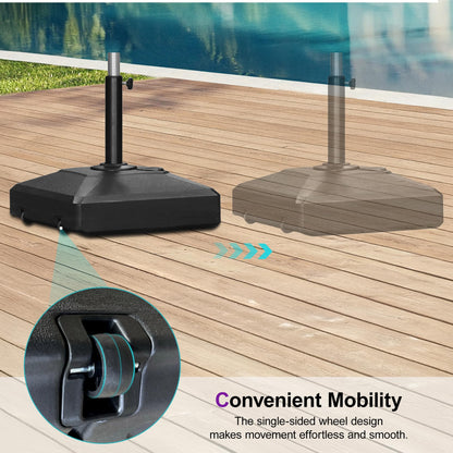 PURPLE LEAF HDML45 Patio Market Umbrella Stand Base with Wheels - 158 lbs Heavy Duty Outdoor Table Umbrella Base with Sand/Water, 21.7" X21.7" X 4.33"