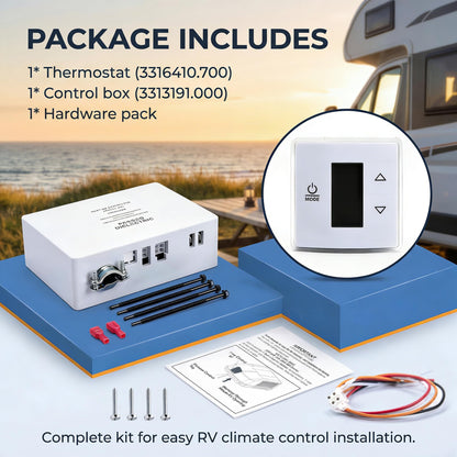 Sorello RV Wall Thermostat & Relay Box - Heat/Cool Control for Dometic RV/Camper Air Conditioner 3316230.700 3316230.000 White Wall Thermostat