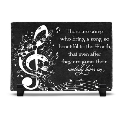 DIGIKAZZ Musician Memorial Garden Stones, Their Melody Lives On, Sympathy Flowers Outdoor Plaque, Musical Memorial Rectangle Stepping Stones for Loved One on Christmas