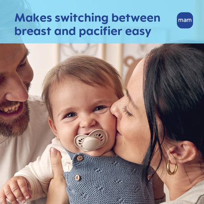 MAM Original Matte Baby Pacifiers 6-16 Months, Binky for Newborn Babies, BPA-Free Skin Soft Silicone Nipple, Easy to Clean, Developed with Medical Experts, 6 Count, Made in Europe