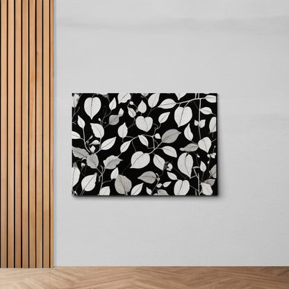 Canvas Print Scandinavian Folk Art Black and Beige Abstract Botanical Wall Art for Scandinavian Home Decor Decor Canvas, Decor