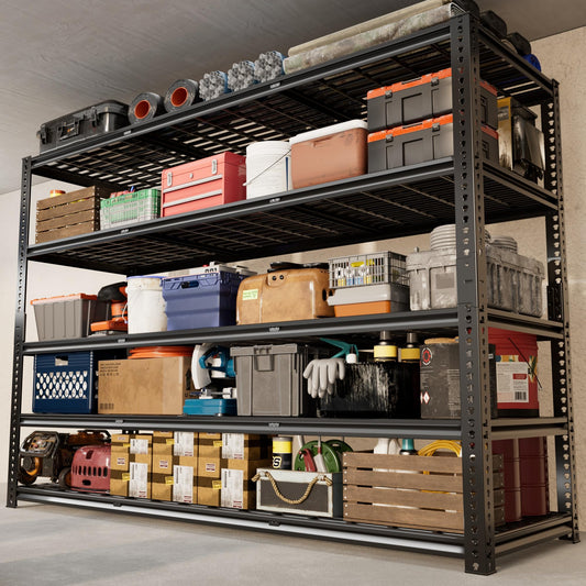 VDEVY 60" W x 24" D x 72" H Garage Shelving Heavy Duty Metal Shelving 3030LBS Storage Shelves Adjustable Metal Shelves for Storage Industrial Garage Shelves for Warehouse Basement