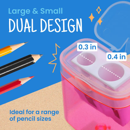Craftzilla Pencil Sharpener 100 Pack, Manual Pencil Sharpeners Bulk for Kids with Lid, Perfect for School, Office, and Home