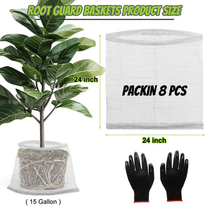 Froidesente 15 Gallon Root Guard Gopher Baskets Proof Stainless Wire Steel Underground Barrier, Gophers Moles Voles Mesh Baskets Protect Plant Roots Tubers Trees Flowers Crops (8 Pcs 15 Gallon)