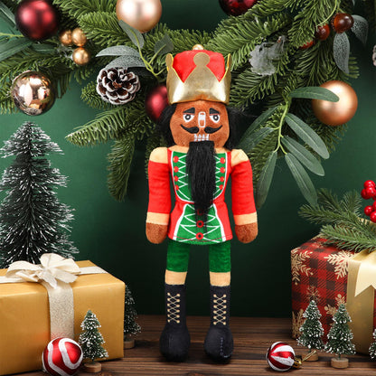 Lunmon 12 Inch Black Nutcracker Stuffed Plush Doll African American Nutcracker Christmas Decorations for Christmas Xmas Holiday Gifts Home Office Table Mantel Centerpieces Party Supplies