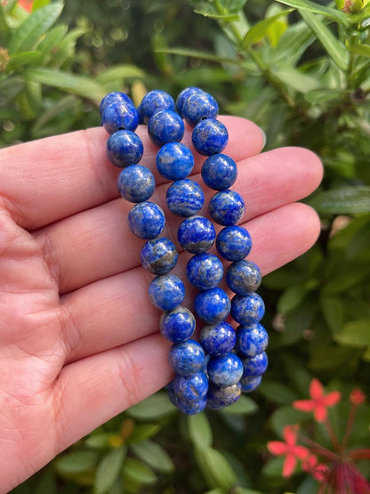 GAF TREASURES Lapis Lazuli Crystal Bead Bracelet 8mm, Genuine Lapis Lazuli Stretch Gemstone Bracelet, Healing Crystal Bracelet, Gift for Men & Women (1)