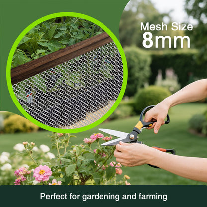 Plastic Wire Mesh Fence 16In x 20Ft, Chicken Wire Fencing for Poultry, Dogs, Rabbits, Snake Barrier, Garden Netting, Balcony Pet Barrier, Lightweight Plastic Mesh for Outdoor Use White