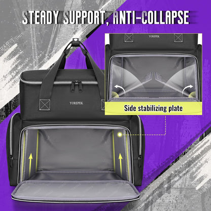 YOREPEK Tattoo Travel Case, Waterproof Tattoo Bag with 2 Removable Organizer Pouches, Adjustable Dividers, Tattoo Carrying Case for Equipment, Supplies, Stencil Printer, Artist Gifts