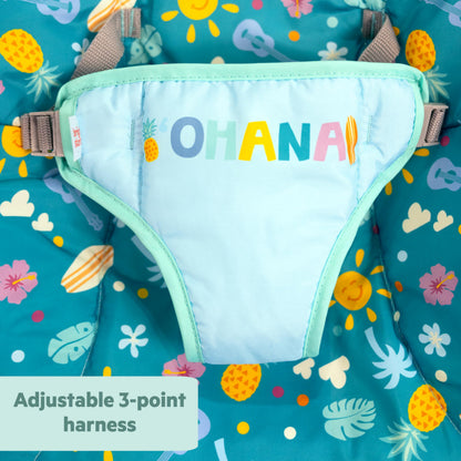 Bright Starts Disney Stitch Ohana Paradise Vibrating Baby Bouncer, Soothing Vibrations Infant Seat with 2 Sensory Toys, 0-6 Months