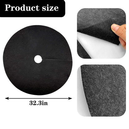 EBaokuup 4 Pack 32.3 Inch Non-Woven Tree Mulch Ring - Degradable Tree Protector Mat, Reusable Tree Weed Barrier Mat for Weed Control Root Protection