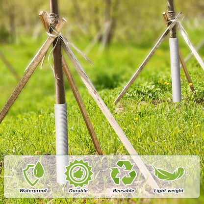 Nuenen 12 Pcs Corrugated Tree Guards, Long 15.75 Inch Diameter 1.96 Inch Pp Tree Trunk Protectors, Tree Bark Protector Tube Wraps for Saplings Plants Seedlings Deer Rabbit Cats Rodents Mowers (White)