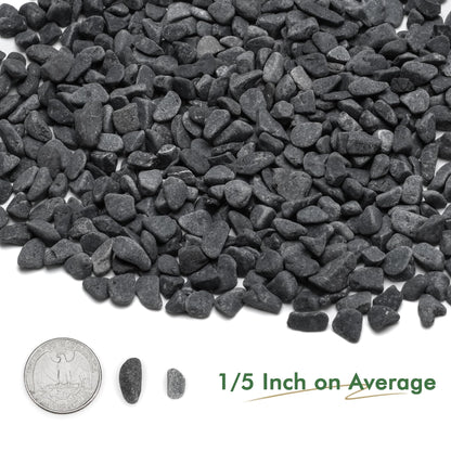 Mr. Fireglass Natural Decorative Gray Bean Pebbles 1/5" Crushed Gravel Stone for Decorating Garden, Succulent Plants and Walkway (2-lb Bag)