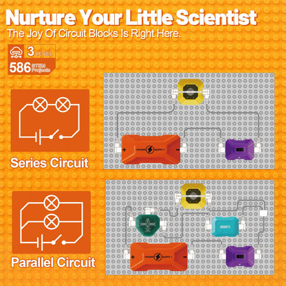 Science Kits for Kids - STEM Kits for Kids, Electronics Exploration Kit, Over 420 Projects, 50 Circuit Parts with Bubble Maker，Fan & Flying Helicopter, STEM Educational Toy Gifts for Boys& Girls