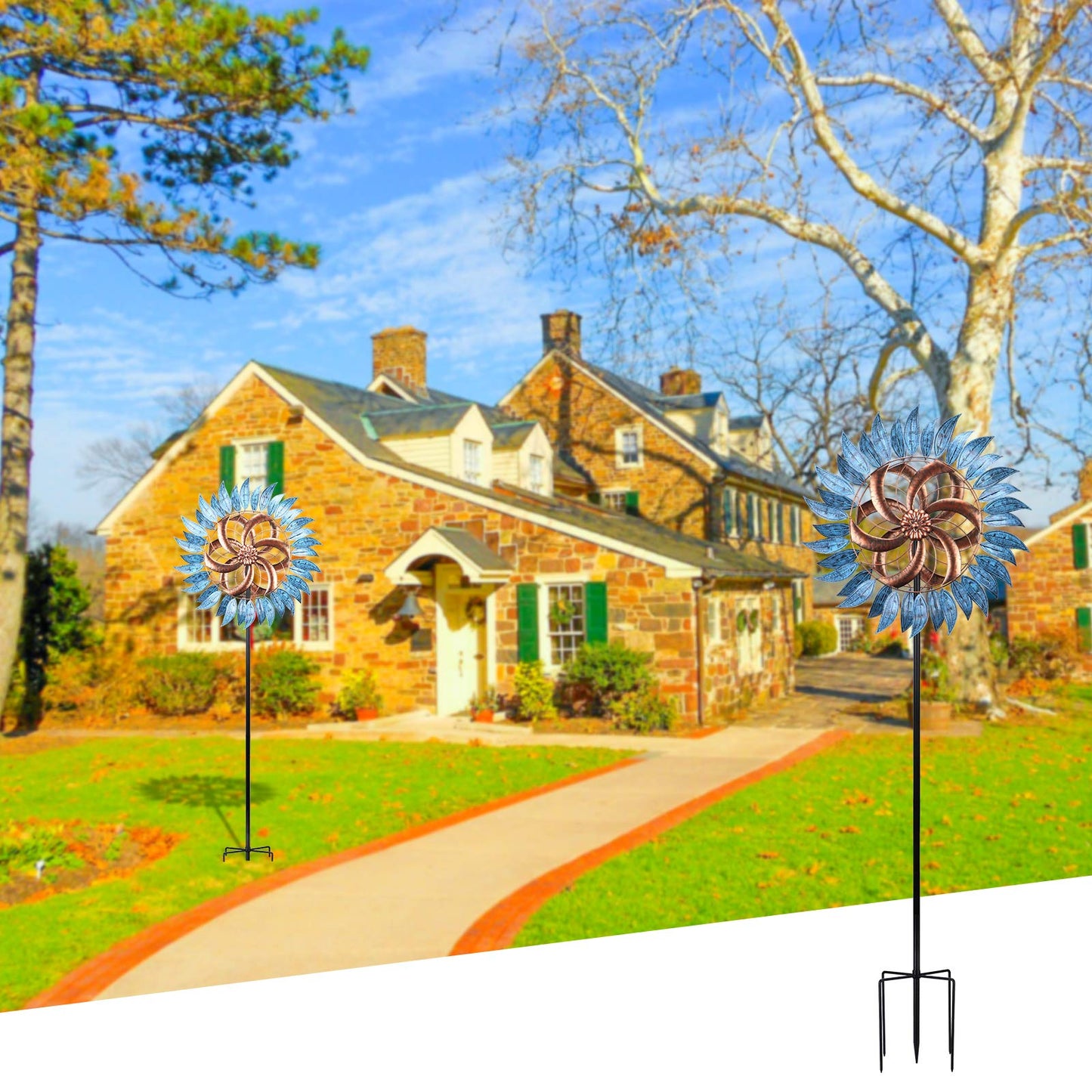 Wind Spinner Large Wind Mill Metal Outdoor Indoor Large Two-Way Wind Sculptures for Garden Patio Yard Decor