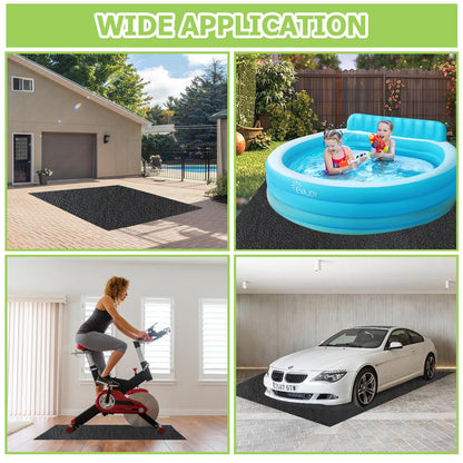 RUNZEG Outdoor Storage Shed Floor Mat, 6 * 8.2FT Waterproof Washable Garden Flooring Pad with Non Slip Backing, Soft Furniture Patio Covering Carport dust Oil Mat-Tool Shed, Storage Shed Not Included