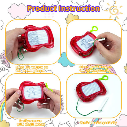 22 Pack Mini Magnetic Drawing Board(6 Colors), Kids Party Favors Backpack Keychain Doodle Drawing Boards, Erasable Sketch and Board Writing Pad for Boys Girls Classroom Supplies Goodie Bag Fillers