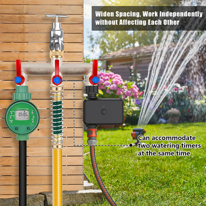 3 Way Brass Garden Hose Splitter, 3/4" Hose Splitter 3 Way Heavy Duty with Extension Handles, Outdoor Faucet Splitter Water Spigot Splitter with Individual On/Off Valve