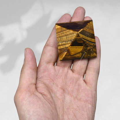 Amazing Gemstone Tiger Eye Pyramid Crystal Healing Stones - 2" Great Pyramid Figurine of Natural Stone Pyramid for Meditation, Reiki, Chakra Balancing and Crystal Pyramids Grid