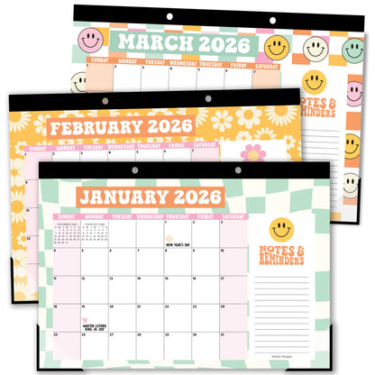 Hadley Designs Large Teacher Desk Calendar 2026-2027 - Desktop Calendar 2026, 18-Month Desk Calendars for Home, Office & Classroom, Cute Classroom Must Haves, Teacher Appreciation Gifts
