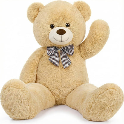 47 Inch Giant Brown Big Teddy Bear, Life Size Stuffed Animals, 4 Feet Light Brown Large Plush Toy for All Ages Kids, Girlfriend Boyfriend, Great Gift Idea for Birthday & Party Decorations