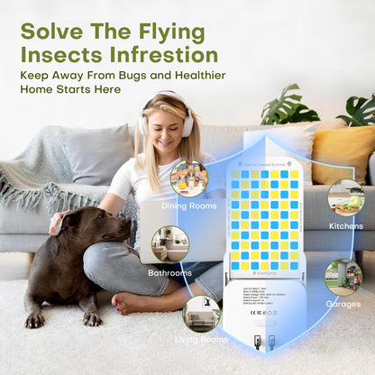 Kiwinurse Flying Insect Trap Indoor - Plug-in Fly Catcher and Killers Includes Refills for House Flies, Fruit Flies, Gnats,Cover up to 800 ft², Off-White, 1 Trap + 4 Refills