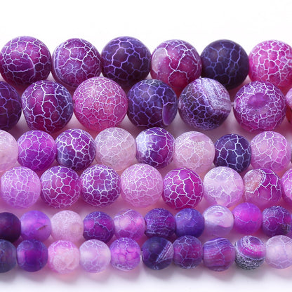 Mixed Color Weathered Agate Stone Beads Gemstone Round Crystal Energy Stone Beads for Jewelry Making DIY Bracelet Necklace 1 Strand 15.5inch 35PCS 10MM