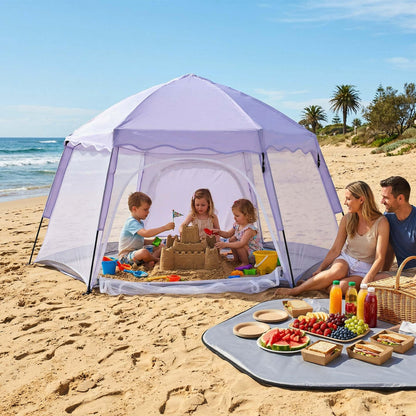 Porayhut Large Pop Up Play Tent for Kids, 78" Instant Toddler Playhouse with Removable Floor & UV50+ Sun Shade, 360° Mesh Mosquito-Free Tent for Indoor Outdoor Beach Backyard, Fits 4 Kids
