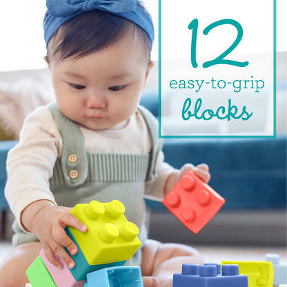 Infantino Building Blocks Set, Soft 12-Piece & Interlocking 24-Piece for Babies & Toddlers