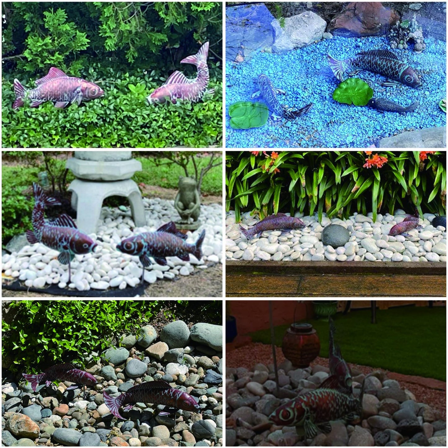 CLYB Metal Koi Fish Statues for Outside Pond Decor,Large Outdoor Fish Garden Sculptures & Statues,Antique Copper Garden Koi for Yard Patio Decoration,Metal Yard Art Gift for Mom Grandma,Set of 3