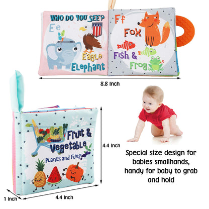 Baby Books Toys Gifts, Touch and Feel Cloth Crinkle Books for Babies,Infant Toddler Baby 0-3-6-12-18 Months,Early Learning Toys 6 to 12 Months 1-2 Years Old, Easter Shower Gift for Boys Girls,8 PCS