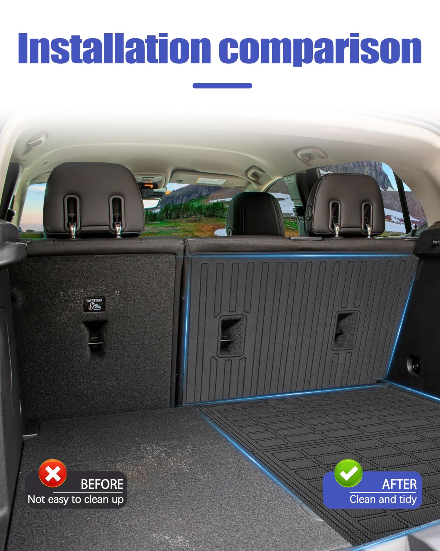 ZQULOYO Cargo Liners Backrest Mat for Buick Encore GX Accessories 2020-2025 2026 with Hook&Loop Rear Trunk Mat Rear Seat Back Cover Protector All Weather Anti-Slip Split Dog Liner