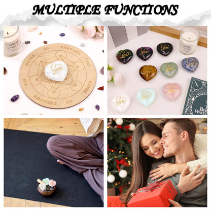 ZHIYUXI 45mm Green Aventurine Engraved Heart Stone St Patricks Day Decorations Healing Crystals Gem Stones Heart Shaped Rocks Polished Green Stones Meditation Healing Gifts for Women Reiki