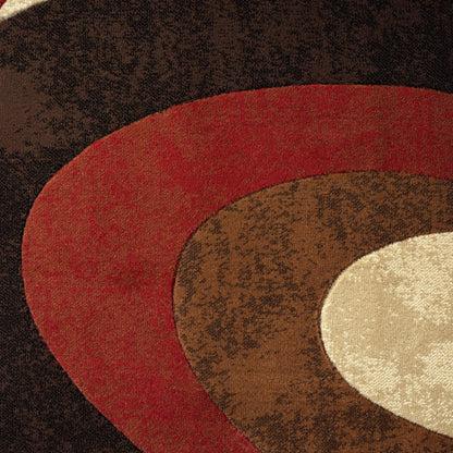 Home Dynamix Tribeca Slade Modern Runner Rug, Abstract Brown/Red 1'9"x7'2"