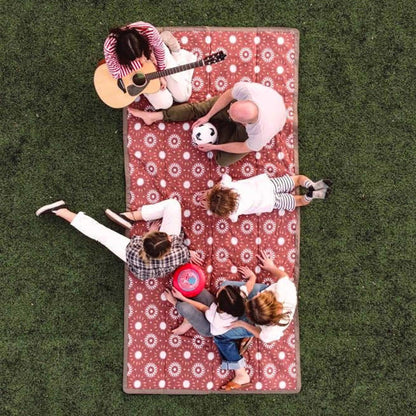 Little Unicorn 5'x5' Outdoor Family Picnic & Beach Blanket | Durable & Water-Resistant Fabric | Compact Fold & Easily Wipes Clean | Zipper Pocket (Sun Baked)