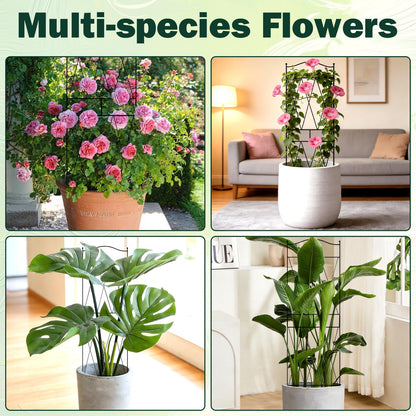 32 Inch Metal Plant Trellis for Climbing Plants, 4 Pack Garden Trellis, Decorative Support for Pothos, Monstera, Ivy, Flowers & Houseplants，Indoor & Outdoor