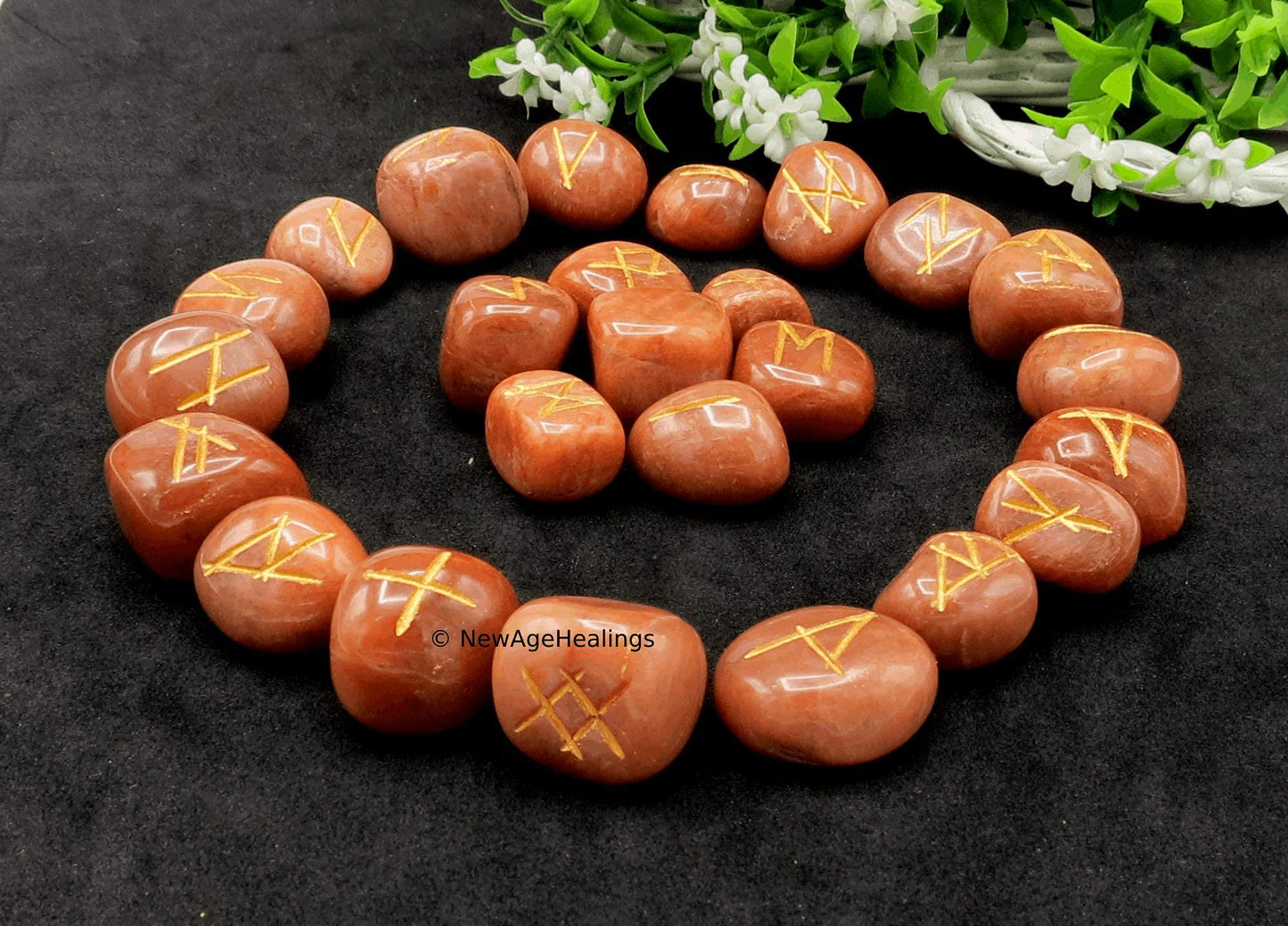 Amazing Gemstone Peach Moonstone Runes Crystal Runes Set of 25 Engraved Rune Stones with Runes Book PDF
