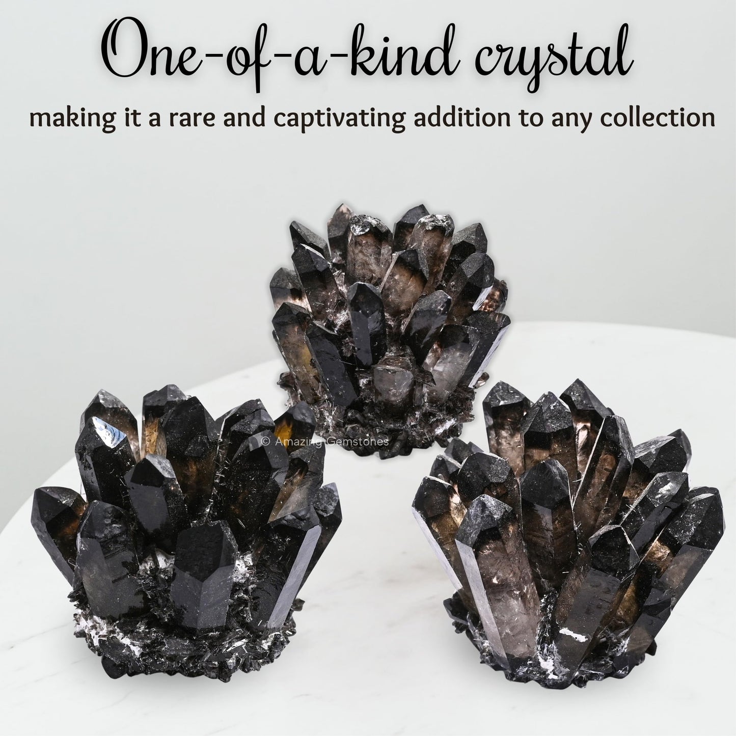 Amazing Gemstone Large Smoky Quartz Crystal Cluster Points for Meditation, Home Decor and Gift - Natural Quartz Crystals and Healing Stones for Enhance Energy with Large Crystals Points
