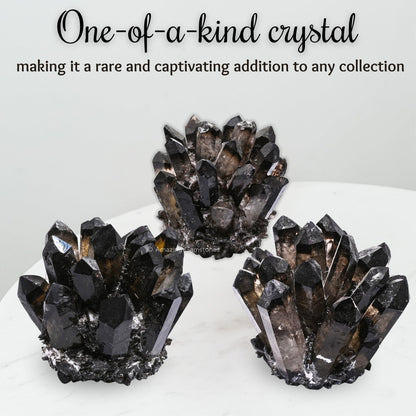 Amazing Gemstone Large Smoky Quartz Crystal Cluster Points for Meditation, Home Decor and Gift - Natural Quartz Crystals and Healing Stones for Enhance Energy with Large Crystals Points