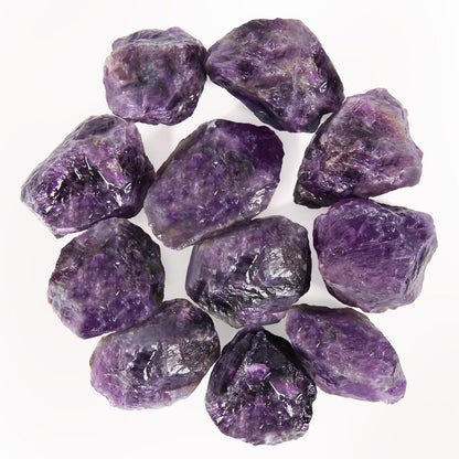 1.1lb Bulk Raw Deep Amethyst Stone Rough Crystal-Natural Raw Stones Crystal for Tumbling, Cabbing, Fountain Rocks, Decoration, Polishing, Wire Wrapping, Wicca & Reiki Crystals Healing