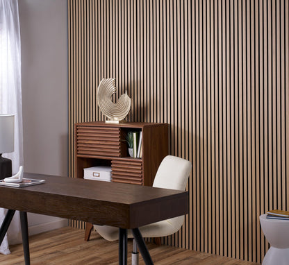 Wood Panels for Wall - Oak Acoustic Wall Panels - 4PK Wall Wood Panels - 94.49” x 12 - Soundproof Wood Wall Panels for Decor - Acoustic Slat Wood Wall Panels for Interior Decoration of Walls (Oak)
