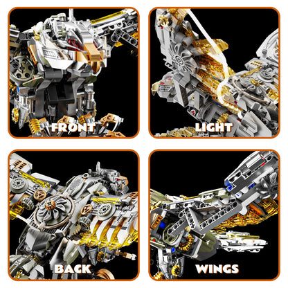 CSNRHG Mechanical Eagle Building Block Set 3D Poseable Model with Articulated Wings & Talons STEM Toy for Kids & Adults Ideal Gift for Engineering, Nature & Animal Lovers